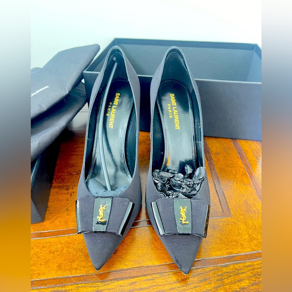 Black Closed Toe YSL Short Heel